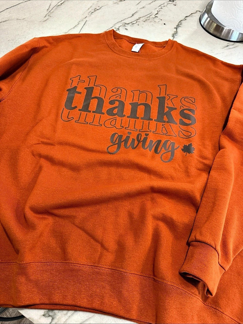 Jerzees Graphic Crewneck Sweatshirt Burnt Orange Size Large